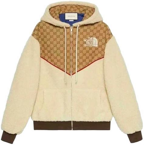 gucci x the north face gg canvas shearling jacket|north face x Gucci collection.